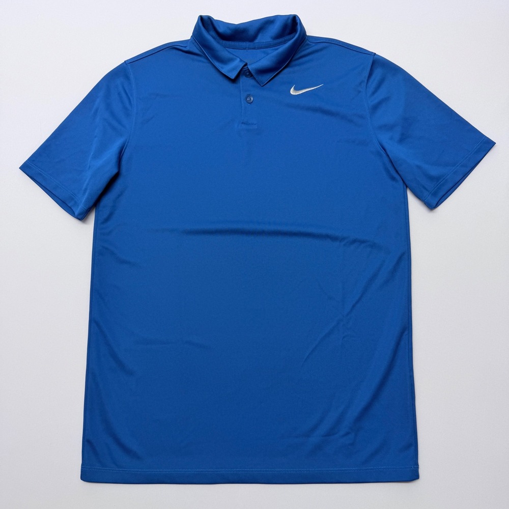 Nike Golf Mens Dri-FIT Short Sleeve Polo Shirt Royal Blue Large XL